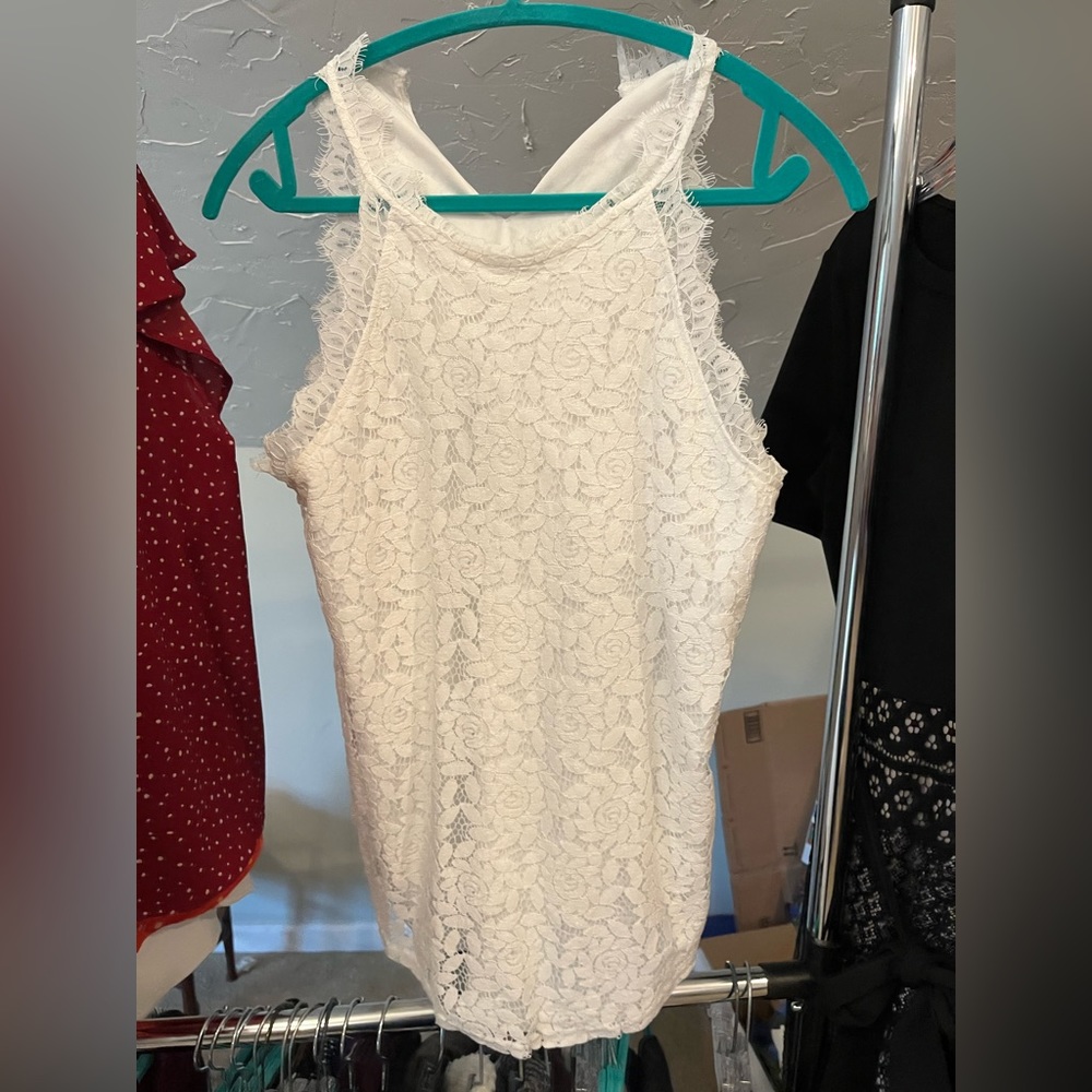 White lace tank top